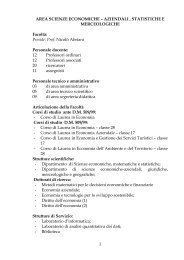 area scienze economiche – aziendali , statistiche e merceologiche