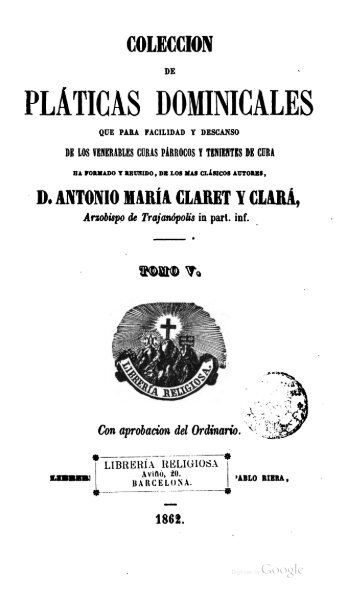 Colección de pláticas dominicales 5 (San Antonio María Claret)