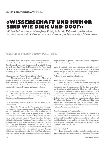 «WISSENSCHAFT UND HUMOR SIND WIE DICK UND DOOF»