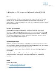 Liste Projektstudien - TUM School of Management - Technische ...