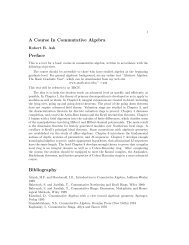 A Course In Commutative Algebra Preface Bibliography