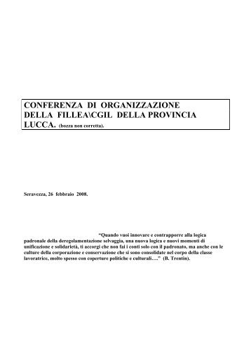 Relazione di Enrico Profetti Segr. Generale della ... - Fillea Cgil