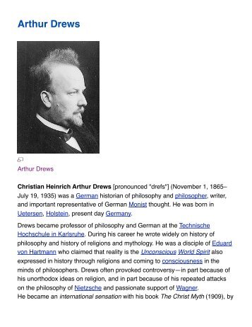 Arthur Drews - PDF Wikipedia Aug. 23, 2012 PAGES - Radikalkritik