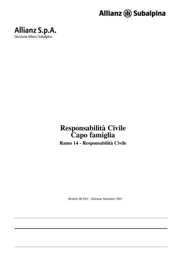 Responsabilità Civile Capo famiglia - Allianz