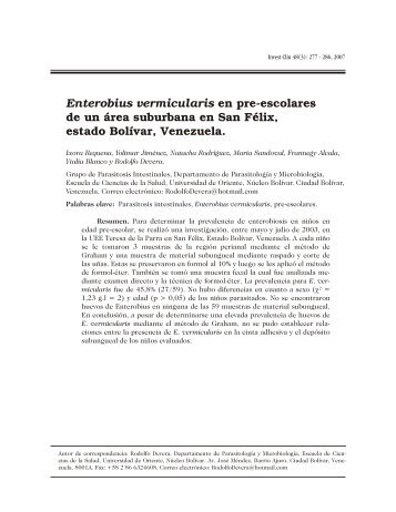 Enterobius vermicularis - SciELO