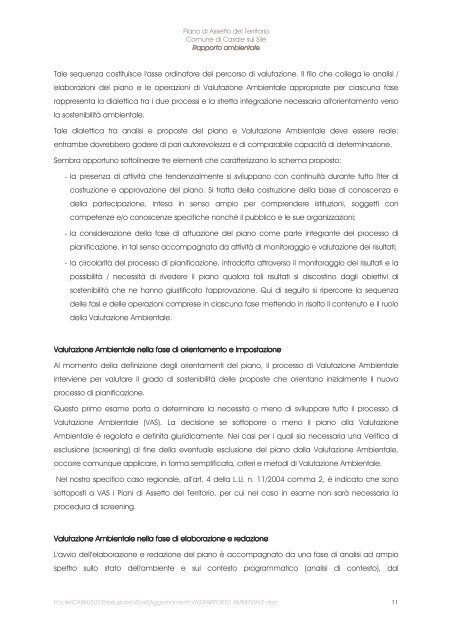 RAPPORTO AMBIENTALE - Comune di Casale sul Sile