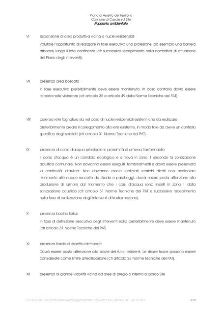 RAPPORTO AMBIENTALE - Comune di Casale sul Sile