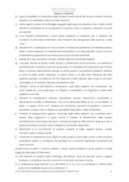 RAPPORTO AMBIENTALE - Comune di Casale sul Sile