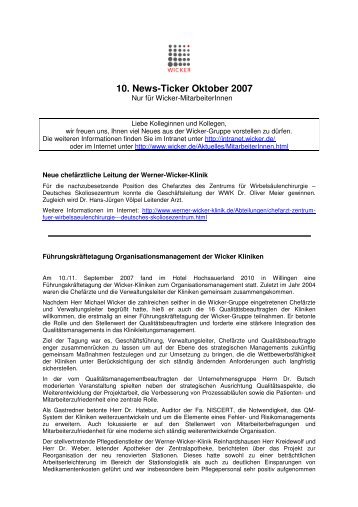 10. MA Newsletter Herbst 2007 - Wicker-Gruppe