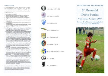 Giugno 2007: trofeo Puttini (nono posto su 10) - Unione Sportiva ...