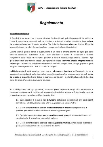 Regolamento Ufficiale AIFG - FootGolf