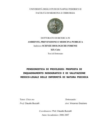 Pensionistica di privilegio - FedOA - Università degli Studi di Napoli ...