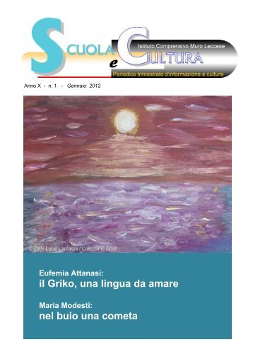 il Griko, una lingua da amare nel buio una cometa - scuola e cultura ...
