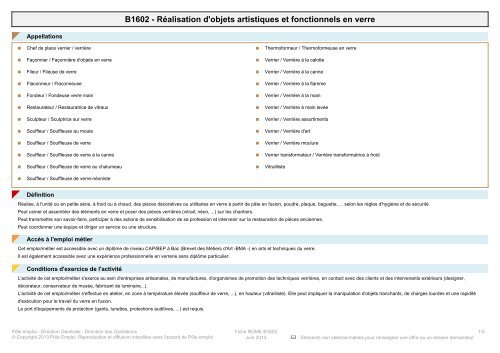 Fiche Rome - B1602 - ANPE.FR, un service Pôle emploi