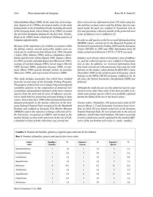 biota colombiana - Instituto de Investigación de Recursos Biológicos ...