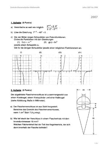 Zentrale Klassenarbeiten Mathematik - Wieland-Gymnasium Biberach