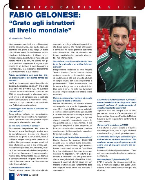 Rivista l'Arbitro 1/2012 - Associazione Italiana Arbitri