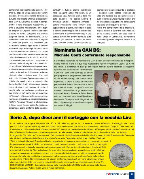 Rivista l'Arbitro 1/2012 - Associazione Italiana Arbitri