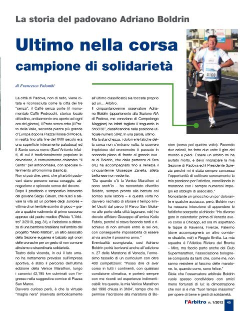 Rivista l'Arbitro 1/2012 - Associazione Italiana Arbitri