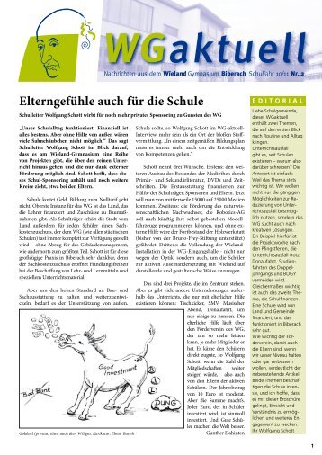 Elterngefühle auch für die Schule - Wieland-Gymnasium Biberach