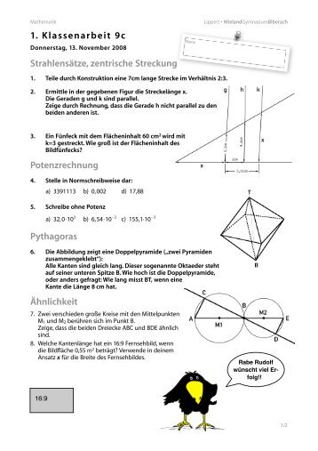 1. Klassenarbeit 9c mit Lösung.pdf - Wieland-Gymnasium Biberach