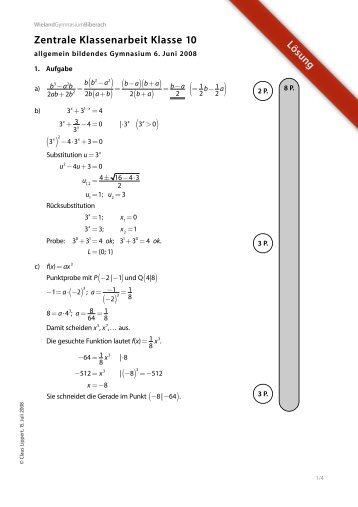 LÖSUNG Zentrale Klassenarbeit Mathematik 2008.pdf - Wieland ...