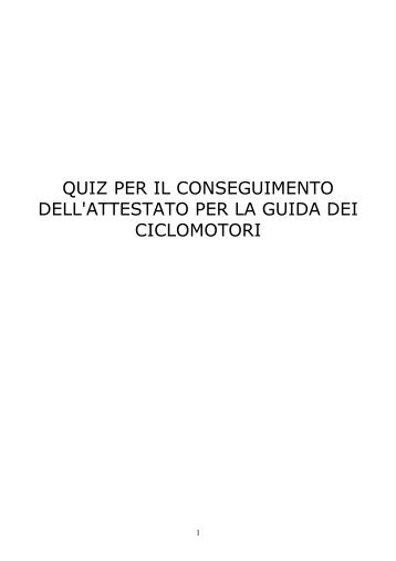 Quiz patentino - Archivio Pubblica Istruzione