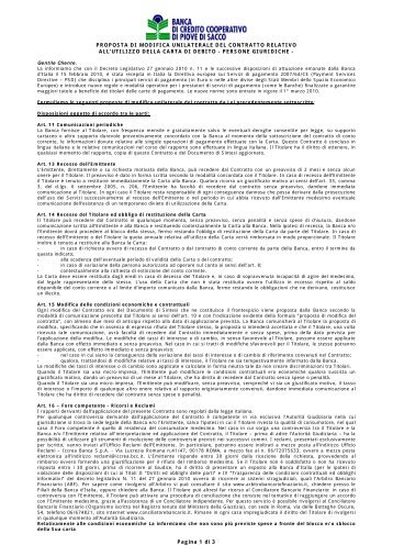 proposta di modifica unilaterale del contratto relativo all'utilizzo della ...