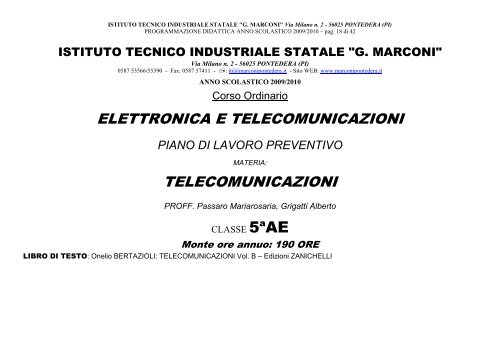 LICEO TECNICO Tecnologie Informatiche e della ... - G. Marconi