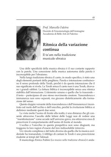 Ritmica della variazione continua Marcello Faletra