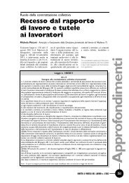 Recesso dal rapporto di lavoro e tutele ai lavoratori - DPL Modena