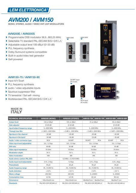 AVM200 / AVM150 - lem elettronica