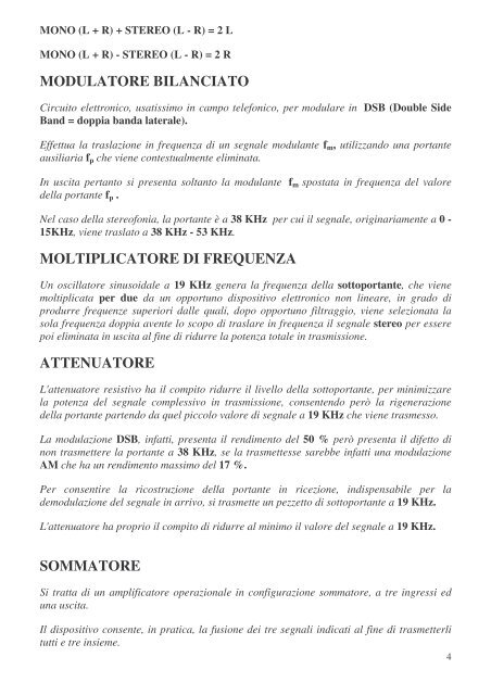 modulatore stereofonico principio di funzionamento - ITIS G. Galilei