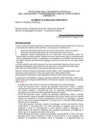 patologie dell'apparato uditivo e del linguaggio - cti Besta