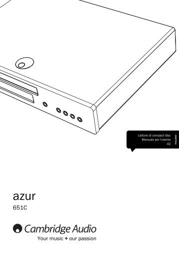 AP304821 Azur 651C User's Manual - 05 Italian ... - Cambridge Audio