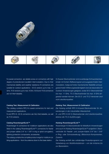 N-Koaxial-Steckverbinder sind zuverlässige ... - rosenberger.de