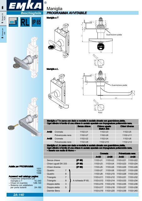 Sistemi di chiusura modulari - Catalogo generale - 2011 - EMKA ...