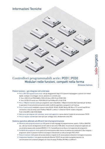 Controllori programmabili serie: PCD1 | PCD2 Modulari nelle ...