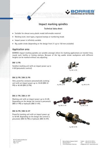 Impact marking spindles - Borries Markier-Systeme GmbH