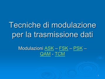 Tecniche di modulazione per la trasmissione dati