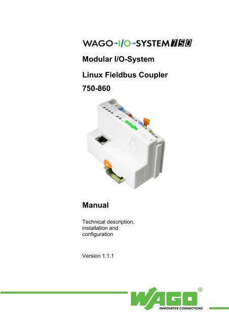 Modular I/O-System Linux Fieldbus Coupler 750-860 Manual