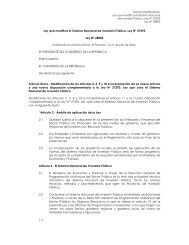 Ley que modifica el Sistema Nacional de Inversión Pública, Ley Nº ...