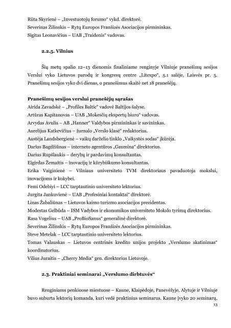 2012 m. gegužės-spalio mėn. renginių ataskaita - Ūkio ministerija