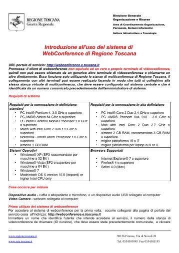 Guida all'uso del sistema di webconference di Regione Toscana