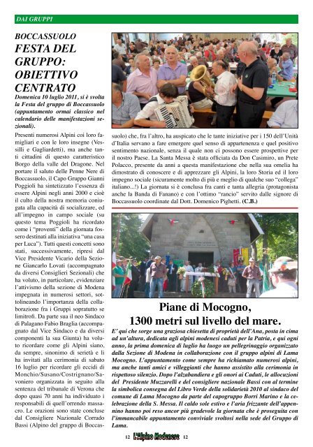 GLI ALPINI MODENESI PROTAGONISTI A ... - Sezione Modena