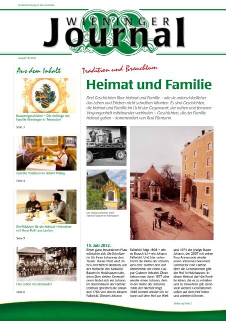 Heimat und Familie - Privatbrauerei M.C. Wieninger