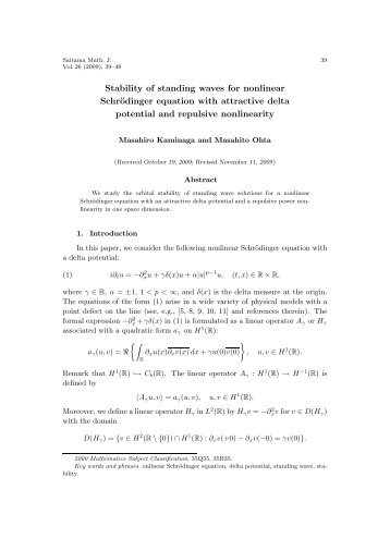 Stability of standing waves for nonlinear Schrodinger equation with ...