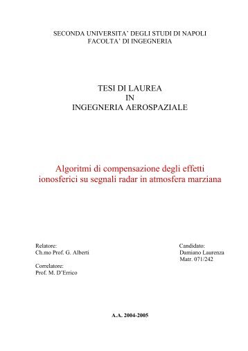 Algoritmi di compensazione degli effetti ionosferici su ... - Corista.Eu