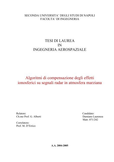 Algoritmi di compensazione degli effetti ionosferici su ... - Corista.Eu