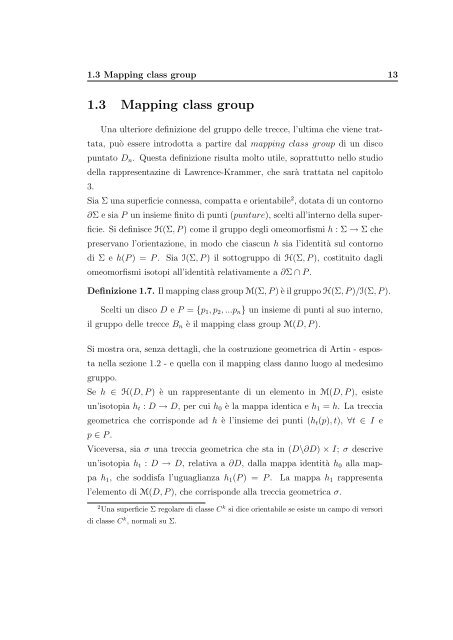 gruppo delle trecce, sue rappresentazioni e invarianti dei nodi